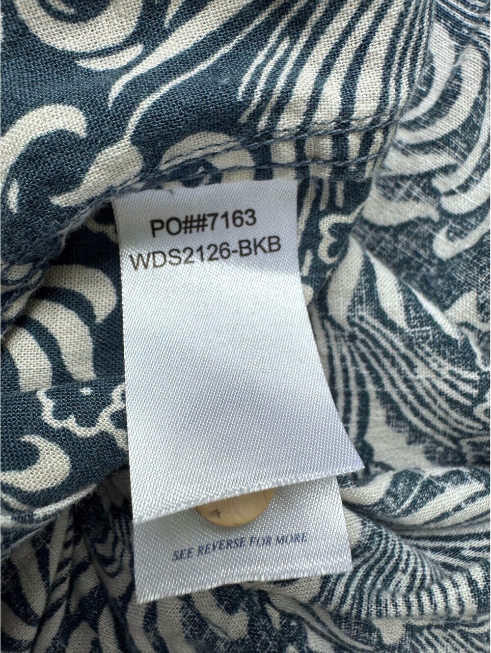 Faherty Blue Pockets Floral Coastal Cottagecore Linen Tunic Dress Womens XL - Picture 9 of 10